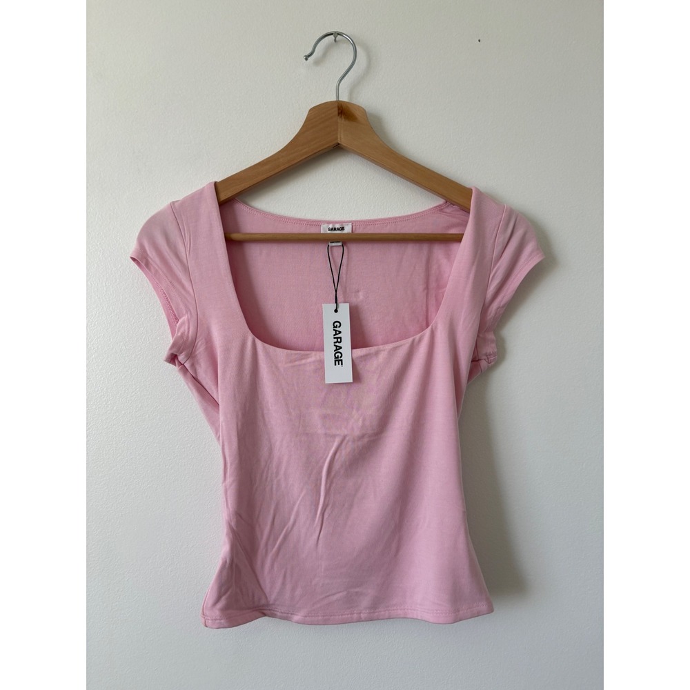 Garage Light Pink Short Sleeve Scoop Neck Tee - Picture 2 of 5